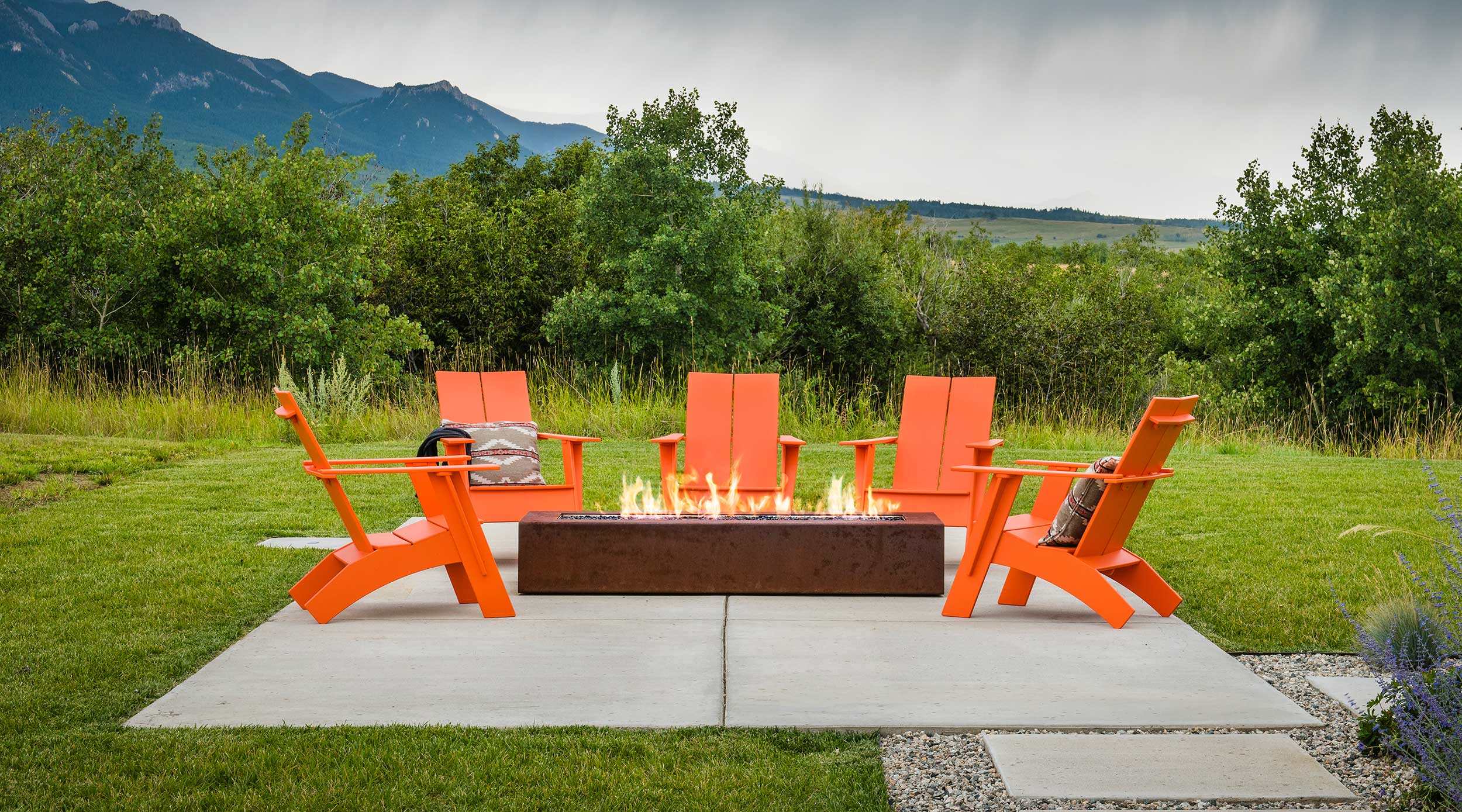 Robata 72 Corten Linear fire pit