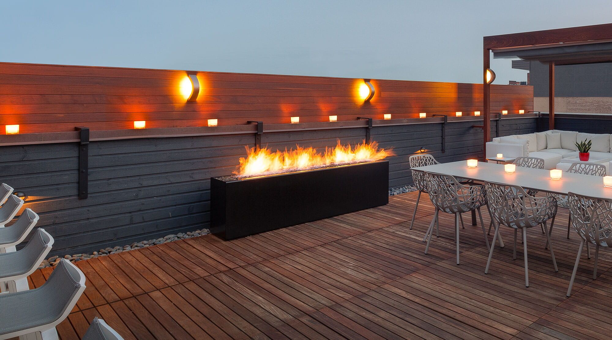 Komodo 84 linear fire pit Black